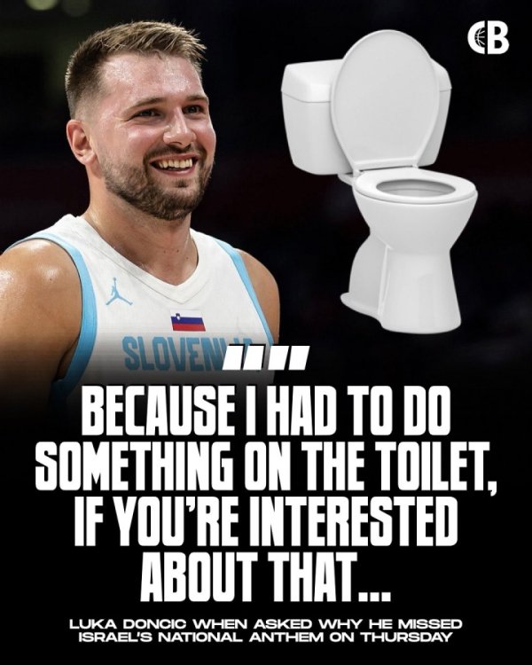Bạn đã trượt đi khi chơi quốc ca của Israel? 🤣doncic: Tôi phải đi vệ sinh và không thể chờ đợi